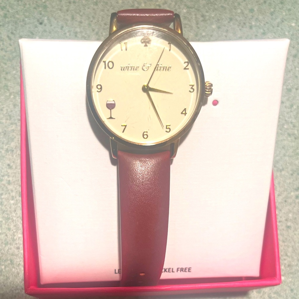 Kate Spade “Wine and Dine” Leather strap band watch